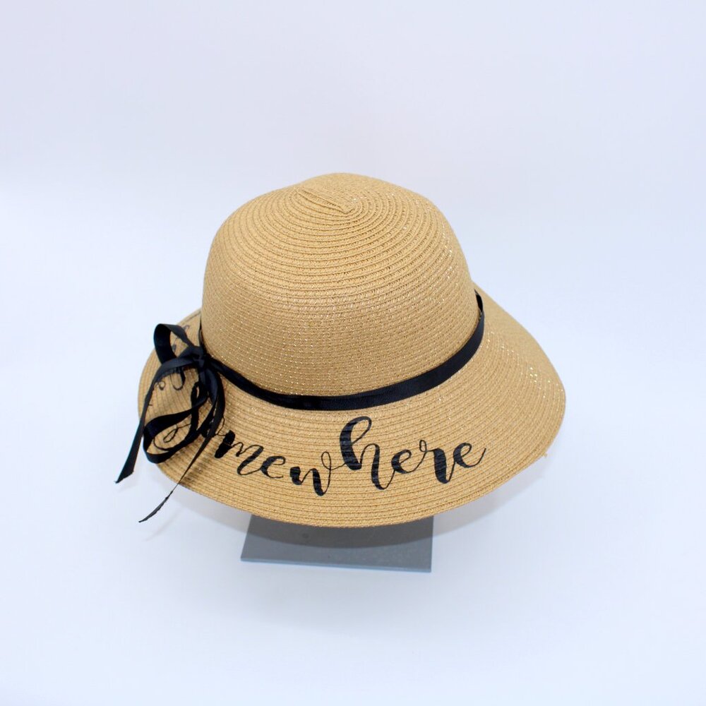 Women Floppy Sun Hat with Wide Brim '5 o'Clock Somewhere' - Picture 2 of 5